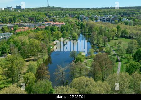 Südparkteich, Wilhelmstadt, Spandau, Berlino, Deutschland Foto Stock