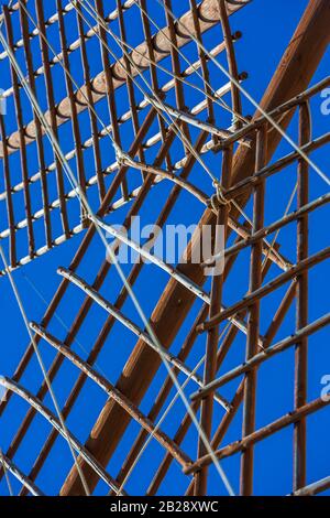 Mulino a vento tradizionale e storico Sa Planeta, Molí de Sa Planeta, nella città di Andratx, Maiorca, Isole Baleari, Spagna, Europa Foto Stock