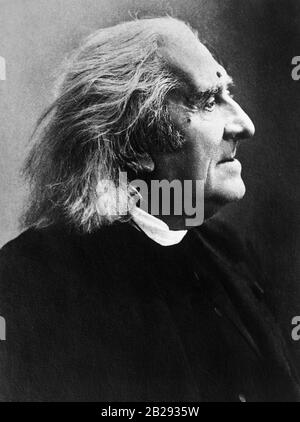 Ritratto d'epoca del compositore e pianista ungherese Franz Liszt (1811 – 1886). Foto circa 1880 di Detroit Publishing Co. Foto Stock