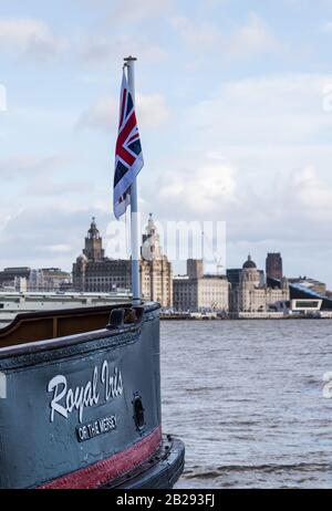 Royal Iris visto di fronte al lungomare di Liverpool il 1° marzo 2020. Foto Stock