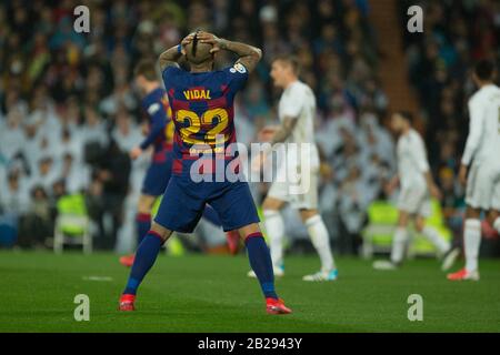 Madrid, Spagna. 01st Mar, 2020. DURANTE LA PARTITA REAL MADRID CONTRO FC BARCELONA ALLO STADIO SANTIAGO BERNABEU. Domenica, 1 MARZO 2020 Credit: Cordon PRESS/Alamy Live News Foto Stock