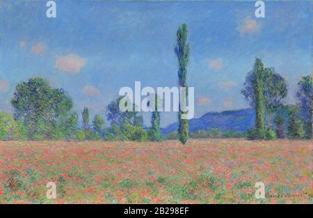 Campo di papavero (Giverny) (1891) Pittura di Claude Monet - altissima risoluzione e qualità dell'immagine Foto Stock