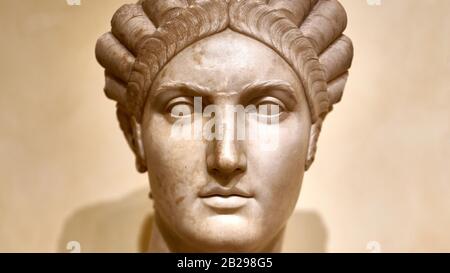 Musei Capitolini, Roma, Italia - busto di marmo di Salonina Matidia, nipote dell'Imperatore Traiano e suocera dell'Imperatore Adriano Foto Stock