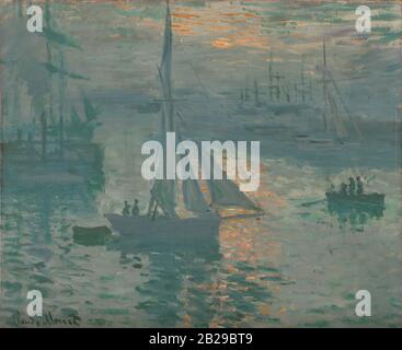 Sunrise (Marine) (1873) Pittura di Claude Monet - altissima risoluzione e qualità dell'immagine Foto Stock