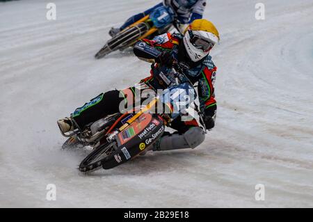 Berlino, Germania. 01st Mar, 2020. Berlino GERMANIA - 1 marzo Marcus Jell della Germania in azione durante l'Ice Speedway of Nations presso l'Horst-Dohm-Eisstadion, Berlino, domenica 1 marzo 2020. (Credit: Ian Charles | Mi News) Credit: Mi News & Sport /Alamy Live News Foto Stock
