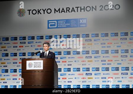 2020/02/28 Tokyo, Tokyo Marathon 2020 Conferenza Stampa. Shizuo Ito, Tokyo Marathon Director Credit: Michael Steinebach/Aflo/Alamy Live News Foto Stock