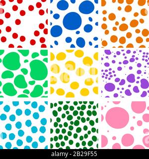 Questa è un'illustrazione della variazione del motivo dei punti polka dipinti A Mano Illustrazione Vettoriale