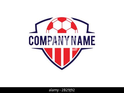 Football Football e Shield logo disegni, Soccer Emblem logo modello vettore illustrazione Illustrazione Vettoriale