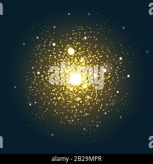 Particelle esplosive giallo flare Illustrazione Vettoriale