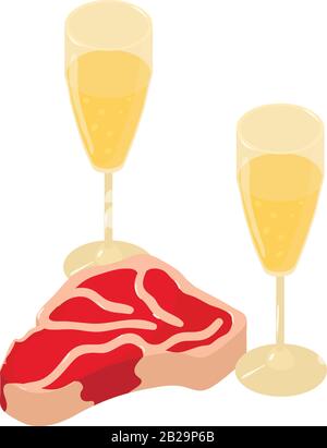 Icona cena romantica, stile isometrico Illustrazione Vettoriale