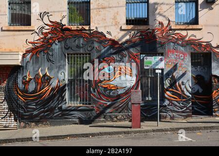 Graffiti sul muro di Melbourne, Australia Foto Stock