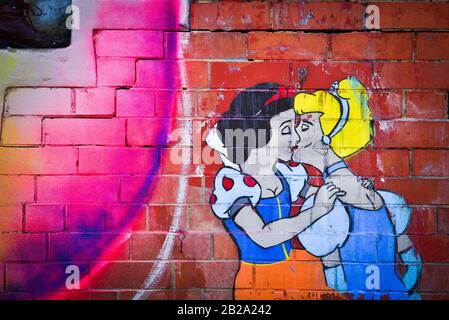 Graffiti sul muro di Melbourne, Australia Foto Stock