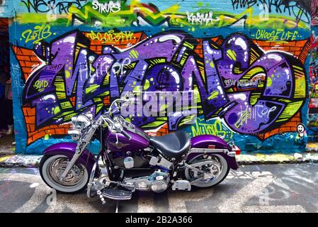 Graffiti sul muro di Melbourne, Australia Foto Stock