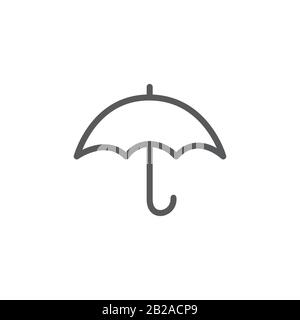 Icona della linea ombrello su sfondo bianco Illustrazione Vettoriale