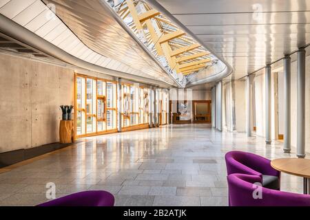 Lobby Del Parlamento Scozzese, Edimburgo Foto Stock