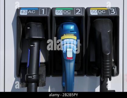 Stromtankstelle, Hauptstrasse, Schoeneberg, Berlino, Deutschland Foto Stock