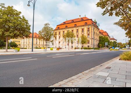 SCHWEINFURT, Germania - circa agosto, 2018: il paesaggio urbano di Schweinfurt in Germania Foto Stock