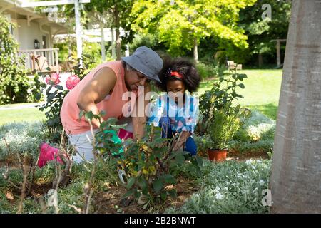 Famiglia insieme di giardinaggio Foto Stock