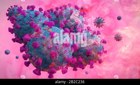 coronavirus, virus che causano malattie da raffreddore comune a malattie più gravi nell'ambiente urbano Foto Stock