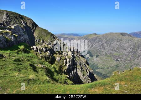 Si affaccia sulla Ennerdale Valley da Pillar Foto Stock