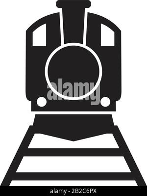 Modello icona treno colore nero modificabile. Icona treno simbolo vettore piatto illustrazione per disegno grafico e web. Illustrazione Vettoriale