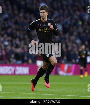 John STONES OF MANCHESTER CITY ASTON VILLA V MANCHESTER CITY FC, CARABAO CUP FINAL 2020 WEMBLEY STADIUM, LONDON, ENGLAND 01 March 2020 GBE16192 Aston Villa fc v Manchester City fc WARNING! Questa Fotografia Può Essere Utilizzata Solo Per Scopi Editoriali Di Giornali E/O Riviste. Non Può Essere Utilizzato Per Le Pubblicazioni Che Coinvolgono 1 Giocatore, 1 Club O 1 Concorso Senza Autorizzazione Scritta Da Parte Di Football Dataco Ltd. Per Qualsiasi Domanda, Contattare Football Dataco Ltd Al Numero +44 (0) 207 864 9121 Foto Stock