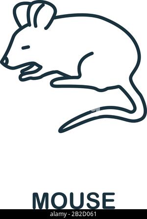 Icona del mouse dalla raccolta degli animali domestici. Elemento di linea semplice simbolo del mouse per modelli, web design e infografiche Illustrazione Vettoriale