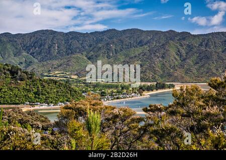 Otuwhero Inlet, Tasman Bay, Villaggio Di Marahau, Vicino Kaiteriteri, Tasman District, South Island, Nuova Zelanda Foto Stock