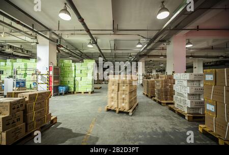 Pechino, CINA - 03 GIUGNO 2019: Moderna automazione della produzione di magazzini in Cina. Foto Stock