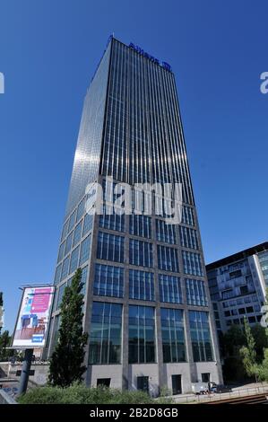 Allianz Versicherung, Treptowers, Treptow, Berlino, Deutschland Foto Stock