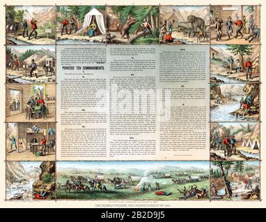 I Dieci Comandamenti Dei Miners' Pioneer Del 1849 Foto Stock