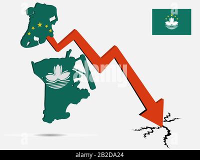 Illustrazione del vettore di crisi economica di Macao EPS 10 Illustrazione Vettoriale