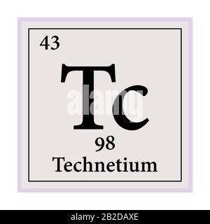 Tecnezio - Tavola periodica degli elementi illustrazione vettoriale EPS 10. Illustrazione Vettoriale