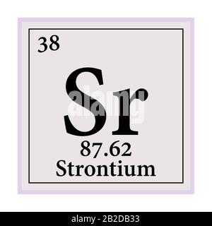Lo stronzio Tavola Periodica degli Elementi illustrazione vettoriale EPS 10. Illustrazione Vettoriale