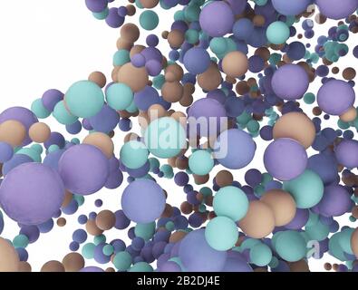 immagine di rendering 3d di palline colorate. Sfondo astratto e sfondo Foto Stock