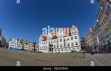 Altes Rathaus, Markt, Lutherstadt Wittenberg, Sachsen-Anhalt, Deutschland Foto Stock