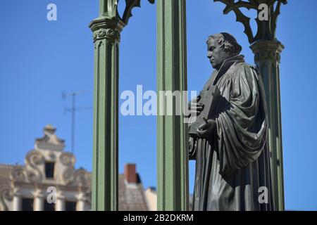 Lutherdenkmal, Markt, Lutherstadt Wittenberg, Sachsen-Anhalt, Deutschland Foto Stock