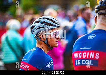 Tom Pidcock prima della gara di Otley 2019 Foto Stock