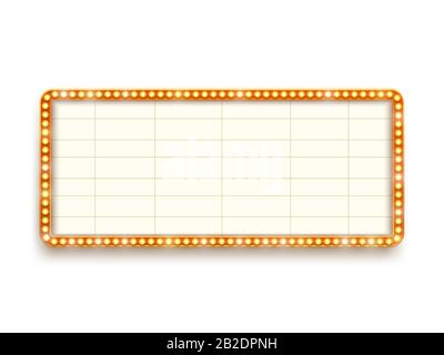 Design retrò realistico del telaio della lampadina 3D. Illustrazione Vettoriale