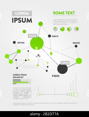 Infografica futuristica. Informazioni design estetico. Visualizzazione grafica di thread di dati complessi. Grafico dati astratti. Illustrazione Vettoriale