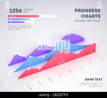 Elementi infografici moderni su sfondo chiaro. Grafico aziendale Illustrazione Vettoriale