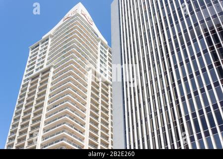 Edifici Di Appartamenti Quay West E West Plaza In Albert Street, Auckland City Centre, Auckland, Auckland Region, Nuova Zelanda Foto Stock