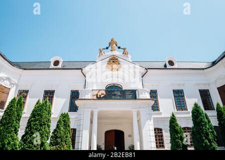 Veszprem, Ungheria - 28 giugno 2019 : Museo Erseki Palota nel quartiere del Castello Foto Stock
