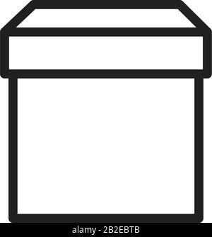 Confezione scatola di cartone icona modello nero colore modificabile. Confezione scatola di cartone icona simbolo vettore piatto illustrazione per disegno grafico e web. Illustrazione Vettoriale