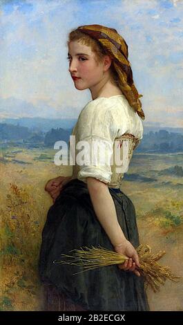 Gleaner (Glaneuse) (1894) Pittura accademica francese di William-Adolphe Bouguereau - altissima risoluzione e qualità dell'immagine Foto Stock