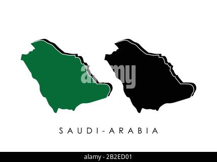 Mappa Di Arabia Saudita Vector Design Template, Modificabile Illustrazione Vettoriale