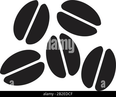 Modello icona chicchi di caffè colore nero modificabile. Simbolo icona chicchi di caffè immagine vettoriale piatta per la grafica e il web design. Illustrazione Vettoriale