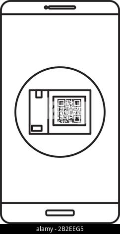 codice qr all'interno del design vettoriale smartphone Illustrazione Vettoriale