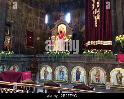 Altare di San Grigor al Monastero di Kecharis in Tsaghkadzor Armenia Foto Stock