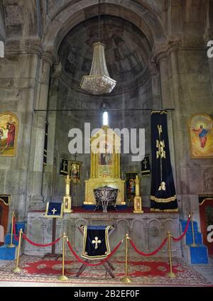 Altare di San Grigor al Monastero di Kecharis in Tsaghkadzor Armenia Foto Stock